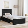 vidaXL Bed Frame with Headboard Black 75 x 190 cm Solid Pine Wood