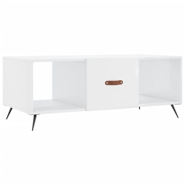 vidaXL Coffee Table High Gloss White 102x50x40 cm Engineered Wood