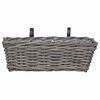 vidaXL Hanging Planter Basket 2 pcs Grey 48 x 22 x 15 cm Lacak Rattan