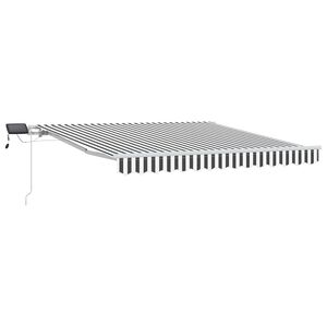 vidaXL Manual Retractable Awning with LED Anthracite&White 300x250 cm