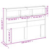 vidaXL Headboard Cabinet with LED White 140x17x102 cm