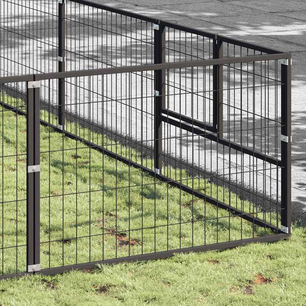 vidaXL Dog Kennel Black 72 m&sup2; Steel