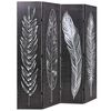 vidaXL Folding Room Divider 160x170 cm Feathers Black and White