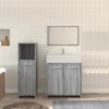 vidaXL 3 Piece Bathroom Furniture Set Grey Sonoma Engineered Wood
