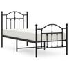 vidaXL Metal Bed Frame without Mattress with Footboard Black 75x190cm