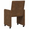 vidaXL Dining Chairs with Wheels 2 pcs Brown 57 x 66 x 94 cm
