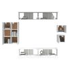 vidaXL 8 Piece TV Cabinet Set White Engineered Wood