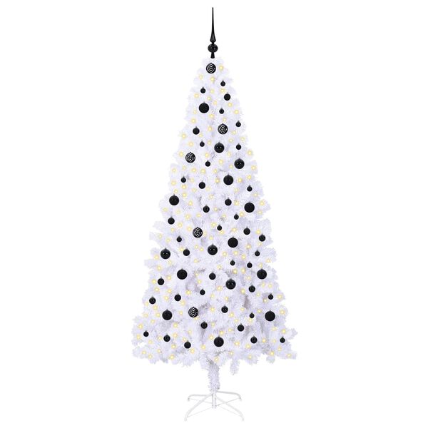 vidaXL Artificial Christmas Tree with Stand White 210 cm PVC and Steel