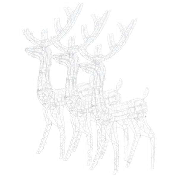 vidaXL Acrylic Reindeer Christmas Decorations 3 pcs 120 cm Blue