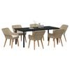 vidaXL Garden Dining Set with Cushion 7 pcs Beige Poly Rattan