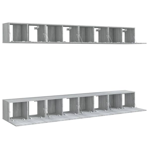 vidaXL TV Cabinets 8 pcs Grey Sonoma 60x30x30 cm Engineered Wood