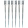 vidaXL Ground Spikes 6 pcs Silver 7x7x90 cm Galvanised Steel