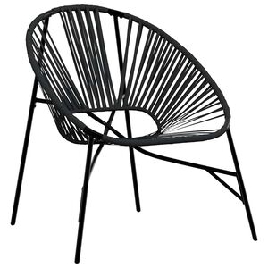 vidaXL Garden Egg Chair Black Poly Rattan