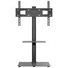 vidaXL Corner TV Stand 2-Tiers for 32-65 Inch Black