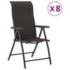 vidaXL Folding Garden Chairs 8 pcs Black Coffee Poly Rattan