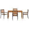 vidaXL Garden Dining Set 5 pcs Black Solid Acacia Wood