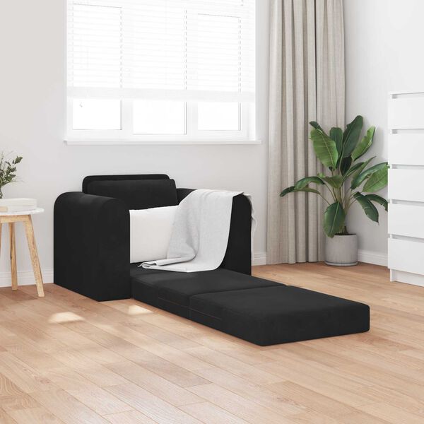 vidaXL Folding Sofa Bed Black 98 x 71 x 83 cm Velvet