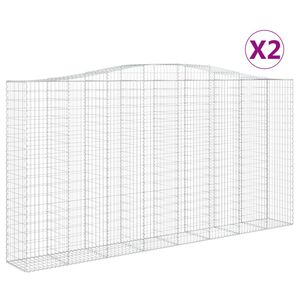 vidaXL Arched Gabion Baskets 2 pcs 400x50x200/220 cm Galvanised Iron