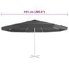 vidaXL Replacement Fabric for Outdoor Parasol Anthracite 515 cm