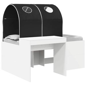 vidaXL Bed with Tunnel 3 pcs White and Black Engineered Wood