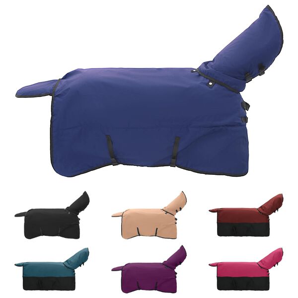 vidaXL Horse Blanket Full Navy Blue 105 cm Polyester