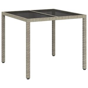 vidaXL Garden Table Grey 90 x 90 x 75 cm Poly Rattan