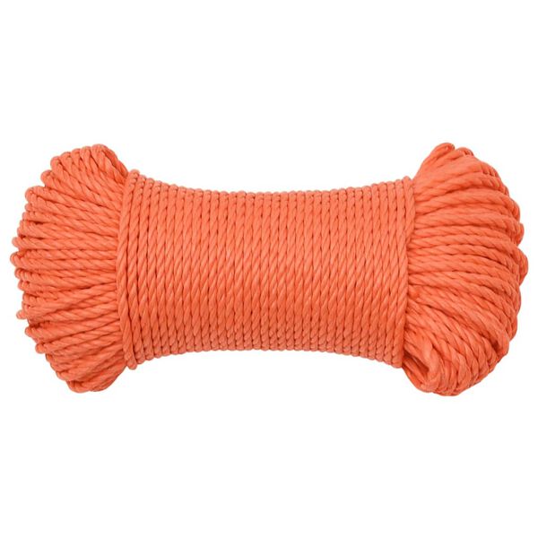 vidaXL Work Rope Orange 8 mm 50 m Polypropylene