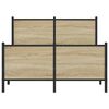 vidaXL Metal Bed Frame without Mattress Sonoma Oak 120x190 cm Small Double