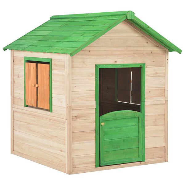 vidaXL Kids Play House Fir Wood Green
