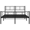 vidaXL Metal Bed Frame without Mattress with Footboard Black 160x200cm