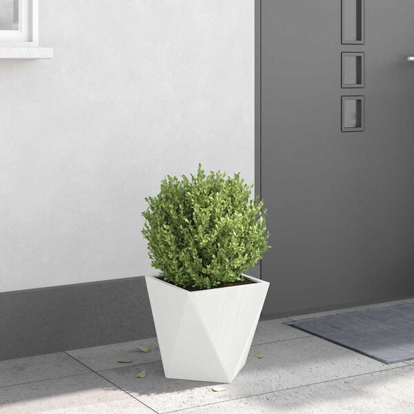vidaXL Planter White 30 x 30 x 30 cm Steel