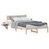 vidaXL Bed Frame with Headboard Brown 140 x 200 cm Solid Pine Wood