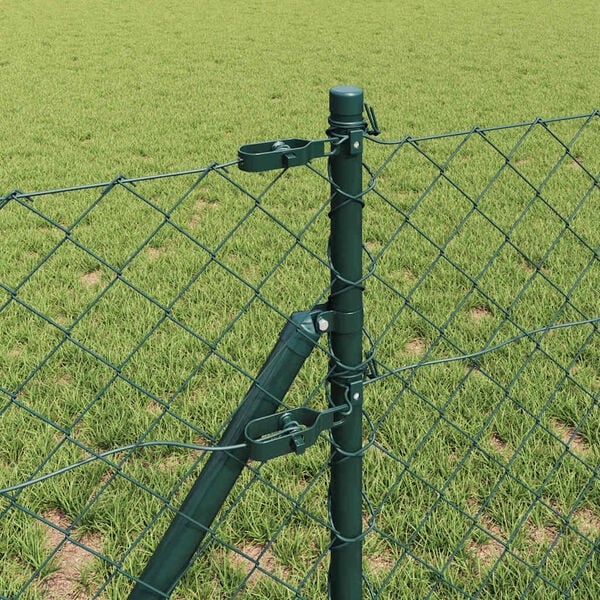 vidaXL Fence Post Green 25 x 0.6 m (60 x 60 mm mesh) Steel and PVC