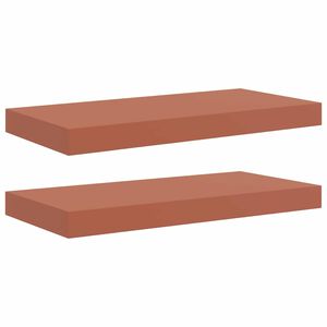 vidaXL Wall Shelf 2 pcs Red 50 x 23.5 x 3.8 cm Engineered Wood