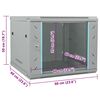vidaXL Network Cabinet with Storage Grey 60 x 60 x 50 cm Steel