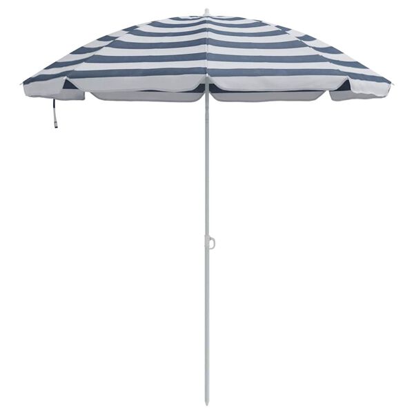 vidaXL Beach Parasol Blue and White 206 x 206 x 212 cm