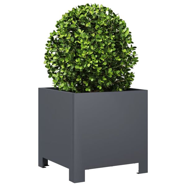 vidaXL Garden Planters 2 pcs Anthracite 30x30x30 cm Steel