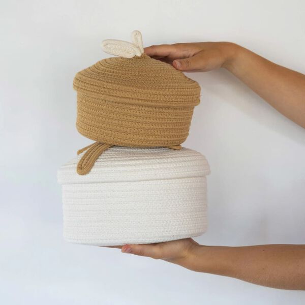 KidsDepot 2 Piece Baskets Set Bowie Cotton Rope Natural