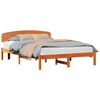 vidaXL Bed Frame with Headboard Wax Brown 140 x 200 cm Solid Pine Wood
