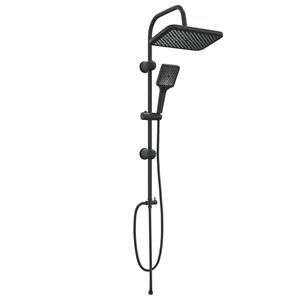 vidaXL Shower System with Shower Head Black Stainless Steel