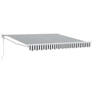 vidaXL Retractable Awning Anthracite and White 3x2.5 m Fabric&Aluminium