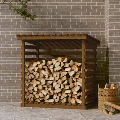 vidaXL Firewood Rack Honey Brown 108x73x108 cm Solid Wood Pine