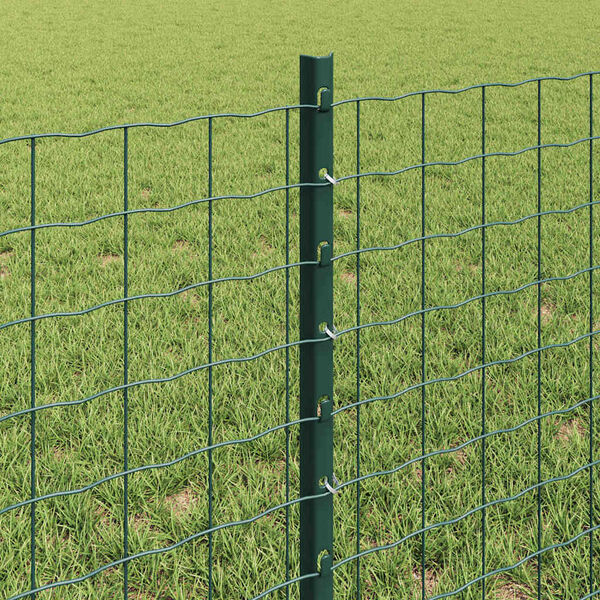 vidaXL Fence and Post Green 0.6 x 10 m Steel