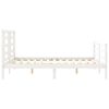 vidaXL Bed Frame without Mattress White King Size Solid Wood