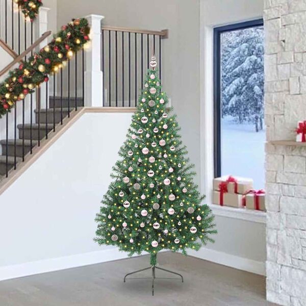 vidaXL Artificial Pre-lit Christmas Tree Green 240 cm PVC