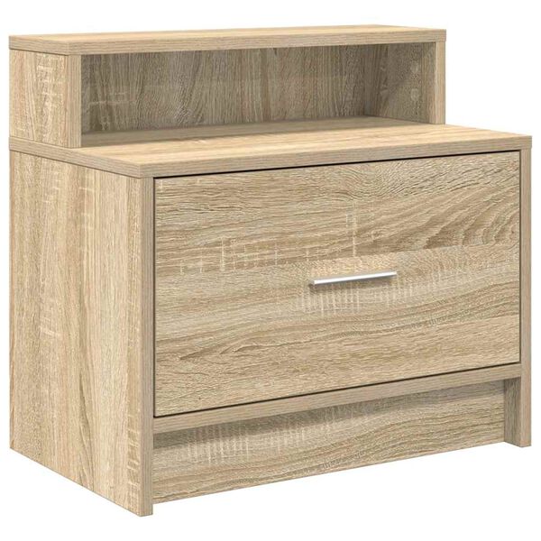 vidaXL Bedside Cabinet with Drawer Sonoma Oak 51x31x47 cm