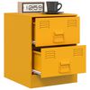 vidaXL Bedside Cabinet Yellow 34.5x39x44 cm Steel