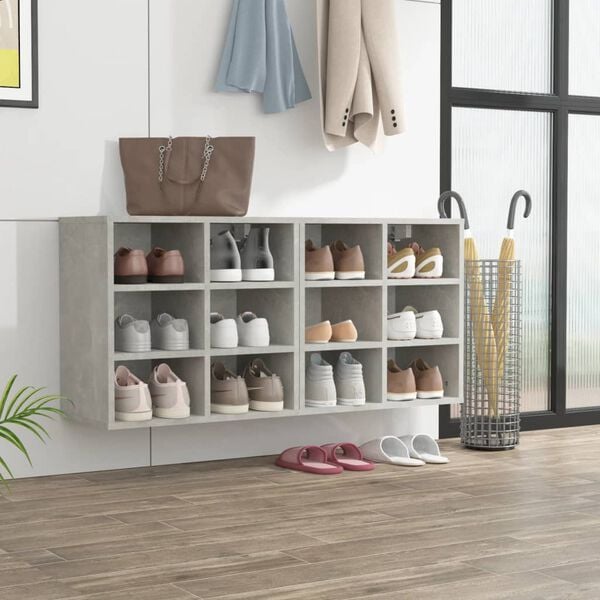 vidaXL Shoe Cabinets 2 pcs Concrete Grey 52.5x30x50 cm