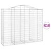 vidaXL Arched Gabion Baskets 18 pcs 200x50x160/180 cm Galvanised Iron