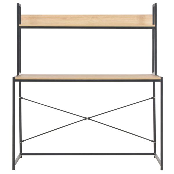 vidaXL Computer Desk Black and Oak 120x60x138 cm